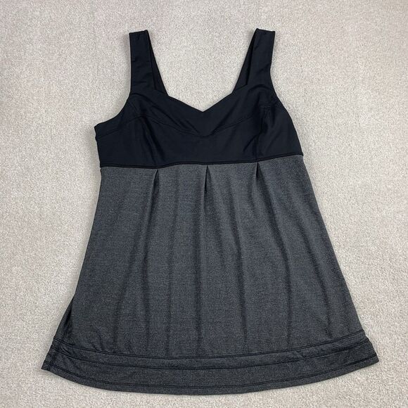 Lululemon Womens Run Tame Me Tank Top Sz 12 Yoga Luxtreme Cinch Waist Black - Picture 1 of 12